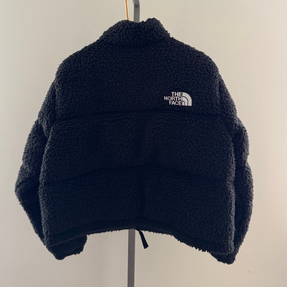 THE NORTH FACE WOMEN'S HIGH PILE FLEECE NUPTSE DOWN JACKET TNF Black sz XL - Picture 1 of 3